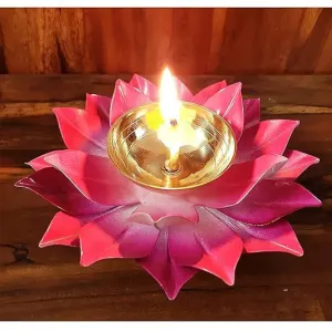 Lotus Metal Diya Pooja Oil Lamp