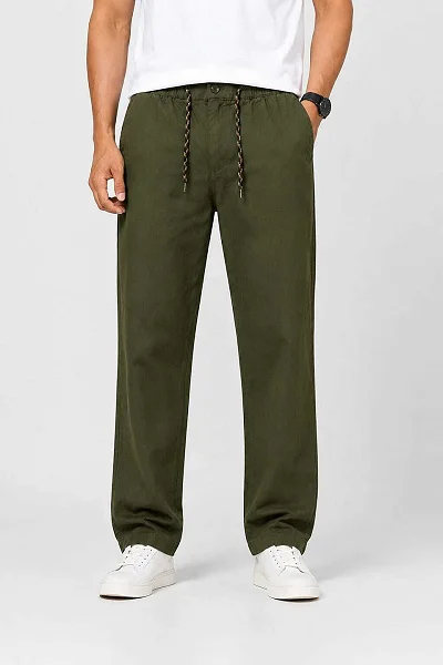 ZULX Regular Fit Men Green Trousers