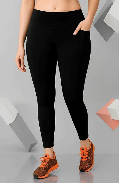 Modern Women’s All-Purpose Sports Tights | Suitable for Gym Wear, Yoga, Running, Fitness Training, Workout & Playing Sports | Premium Lycra Fabric - Black
