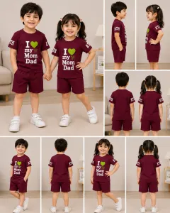 Trendy Maroon Kids Co-Ord Set