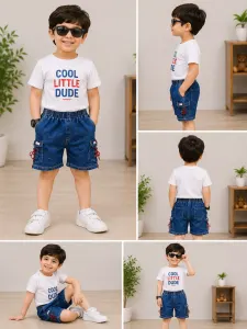 Stylish Boys Denim Cargo Shorts