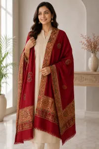Royal Red Designer Stole for Women