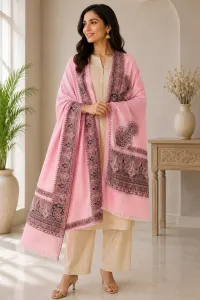 Elegant Baby Pink Designer Stole for Women