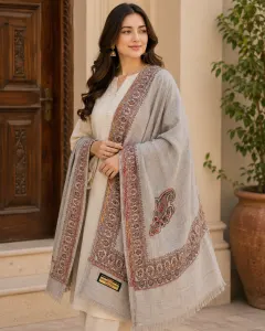 Classic Beige Kashmiri Pashmina Shawl for Women