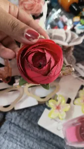 Elegant Red Rose Floral Hair Clip for Women & Girls