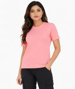 Women Streachable Cotton Lycra Top Light Pink