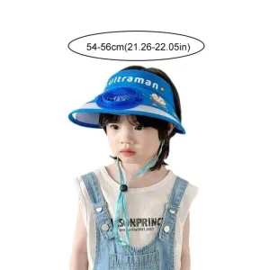Kids Portable Fan Sun Visor Cap