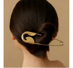 Women's Metal Hair Bun Clip – Minimalist French Style Hair Accessory(2 in one packet)